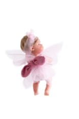 Antonio Juan Víla růžová s blond vlásky - realistická panenka miminko s celovinylovým tělem - 21 cm