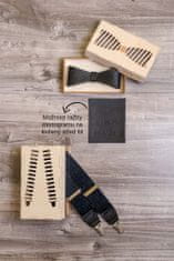 Avantgard Šle Y s koženým středem a zapínáním na klipy - 35 mm - v dřevěné dárkové krabičce 876-2305 Černá