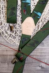 Avantgard Rybářské šle Y s koženým středem a zapínáním na klipy - 35 mm 856-460412 Zelená, Petrův Zdar