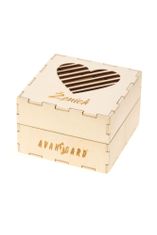 Avantgard Dárkový set Ženich - Kravata LUX v dárkové dřevěné krabičce s nápisem 919-985722 Červená, přírodní dřevo