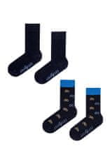 Avantgard Set Ponožky 2 páry 778-05011 Modrá / vzor cyklistika a Modrá 39/42