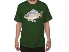 Divja Zelené rybářské tričko s kaprem - velikost L