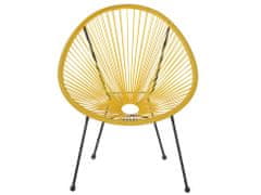 Beliani Sada 2 žlutých ratanových židlí ACAPULCO II