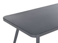 Beliani Zahradní stůl hliníkový 140 x 80 cm šedý LIPARI