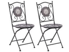 Beliani Sada 2 kovových zahradních židlí černé CARIATI