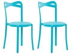 Beliani Sada 2 jídelních židlí plastových modrých CAMOGLI