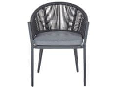 Beliani Sada 2 zahradních hliníkových židlí šedých MILETO