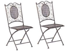 Beliani Sada 2 zahradních kovových židlí černých BORMIO