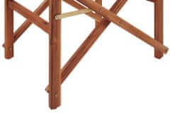 Beliani Sada 2 židlí z akátového tmavého dřeva špinavě bílá CINE