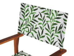 Beliani Sada 2 zahradních židlí z tmavého akátového dřeva vzor listů CINE