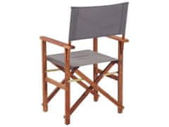 Beliani Sada 2 zahradních židlí z tmavého akátového dřeva s motivem oliv CINE