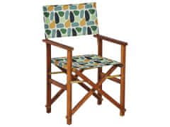 Beliani Sada 2 zahradních židlí z tmavého akátového dřeva barevný vzor CINE