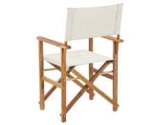 Beliani Sada 2 židlí z akátového světlého dřeva špinavě bílá CINE