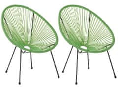 Sada 2 zelených ratanových židlí ACAPULCO II
