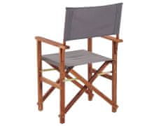 Beliani Sada 2 židlí z akátového tmavého dřeva šedá CINE