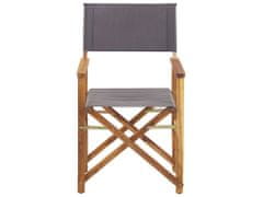 Beliani Sada 2 židlí z akátového světlého dřeva šedá CINE