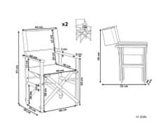 Beliani Sada 2 židlí z akátového světlého dřeva šedá CINE