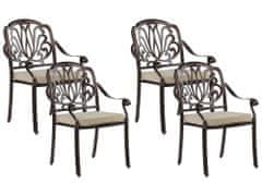 Beliani Sada 4 hnědých zahradních židlí ANCONA