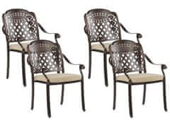 Beliani Sada 4 hnědých zahradních židlí MANFRIA
