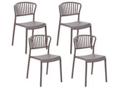 Beliani Sada 4 jídelních židlí béžově šedé GELA