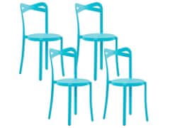 Beliani Sada 4 jídelních židlí plastových modrých CAMOGLI