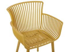 Beliani Sada 4 jídelních židlí žluté PESARO
