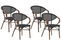 Beliani Sada 4 zahradních židlí černých CASPRI