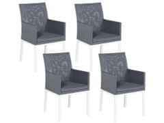 Beliani Sada 4 zahradních židlí šedé BACOLI