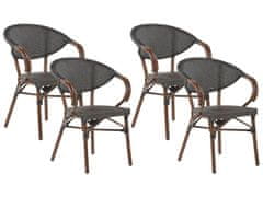 Beliani Sada 4 zahradních židlí šedých CASPRI