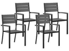 Beliani Sada 4 zahradních židlí v šedé barvě PRATO