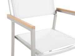 Beliani Sada 4 zahradních židlí z nerezové ocele bílá GROSSETO