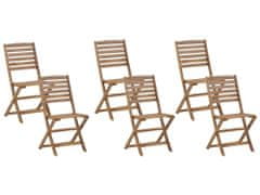 Beliani Sada 6 akátových zahradních židlí TOLVE