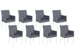 Beliani Sada 8 zahradních židlí šedé BACOLI