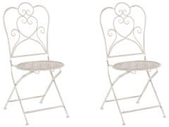 Beliani Sada dvou zahradních židlí kovově béžová TRIESTE