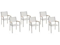 Beliani Sada šesti bílých zahradních židlí GROSSETO