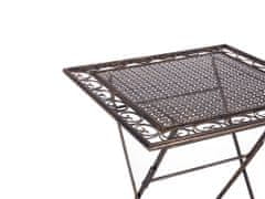 Beliani Zahradní stůl kovový skládací 70 x 70 cm černý BORMIO