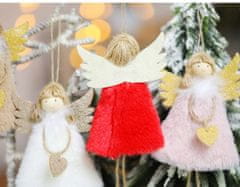 Korbi Závěsná vánoční dekorace anděl, Z5 růžová