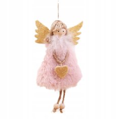 Korbi Závěsná vánoční dekorace anděl, Z5 růžová