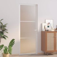 Greatstore Interiérové dveře 76x201,5 cm Bílá matná sklo a hliník