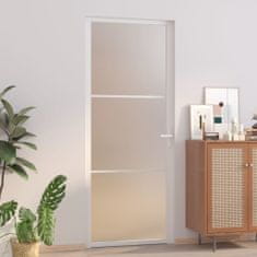 Greatstore Interiérové dveře 83x201,5 cm Bílá matná sklo a hliník