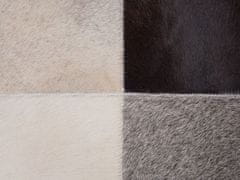 Beliani Hnědý kožený patchwork koberec 160x230 cm SOKE