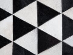 Beliani Černo-bílý kožený koberec 140x200 cm ODEMIS