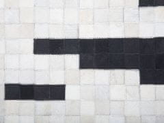 Beliani Černobílý kožený koberec 160x230 cm BOLU