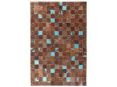 Beliani Hnědý kožený patchwork koberec 160x230 cm ALIAGA