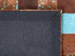 Beliani Hnědý kožený patchwork koberec 160x230 cm ALIAGA