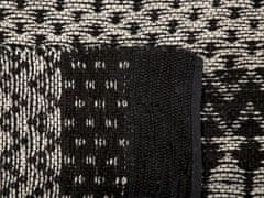 Beliani Kožený koberec 140 x 200 cm černý/béžový SOKUN