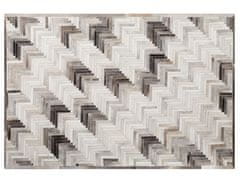 Beliani Kožený koberec 140 x 200 cm šedo-béžový ARSUZ
