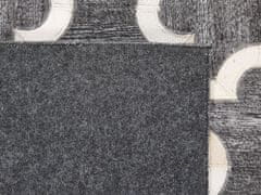 Beliani Kožený koberec 140 x 200 cm šedo-béžový YEDISU