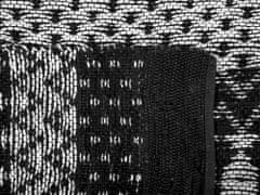 Beliani Kožený koberec 80 x 150 cm černý/béžový SOKUN