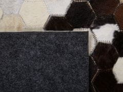 Beliani Kožený patchworkový koberec 140 x 200 cm hnědočerný EYIM